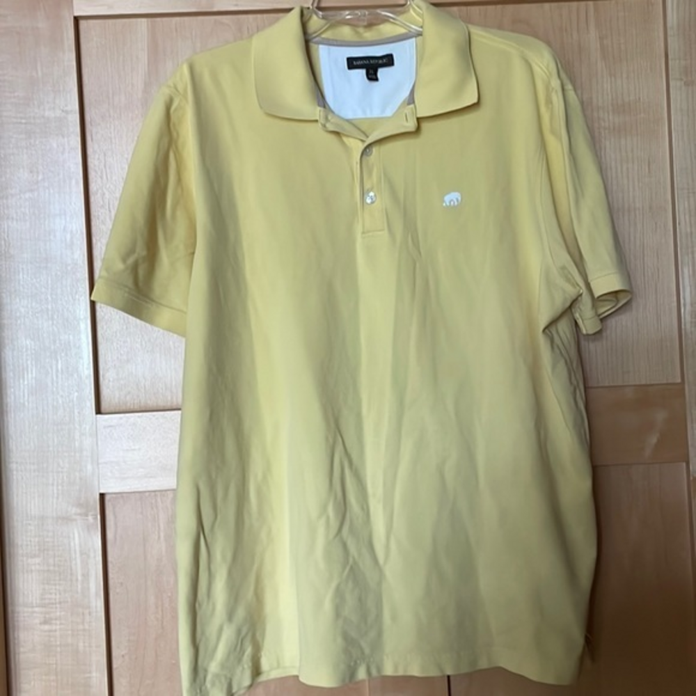 Banana Republic Men’s Cotton Polo‎ Shirt Yellow Size XL Preppy Casual